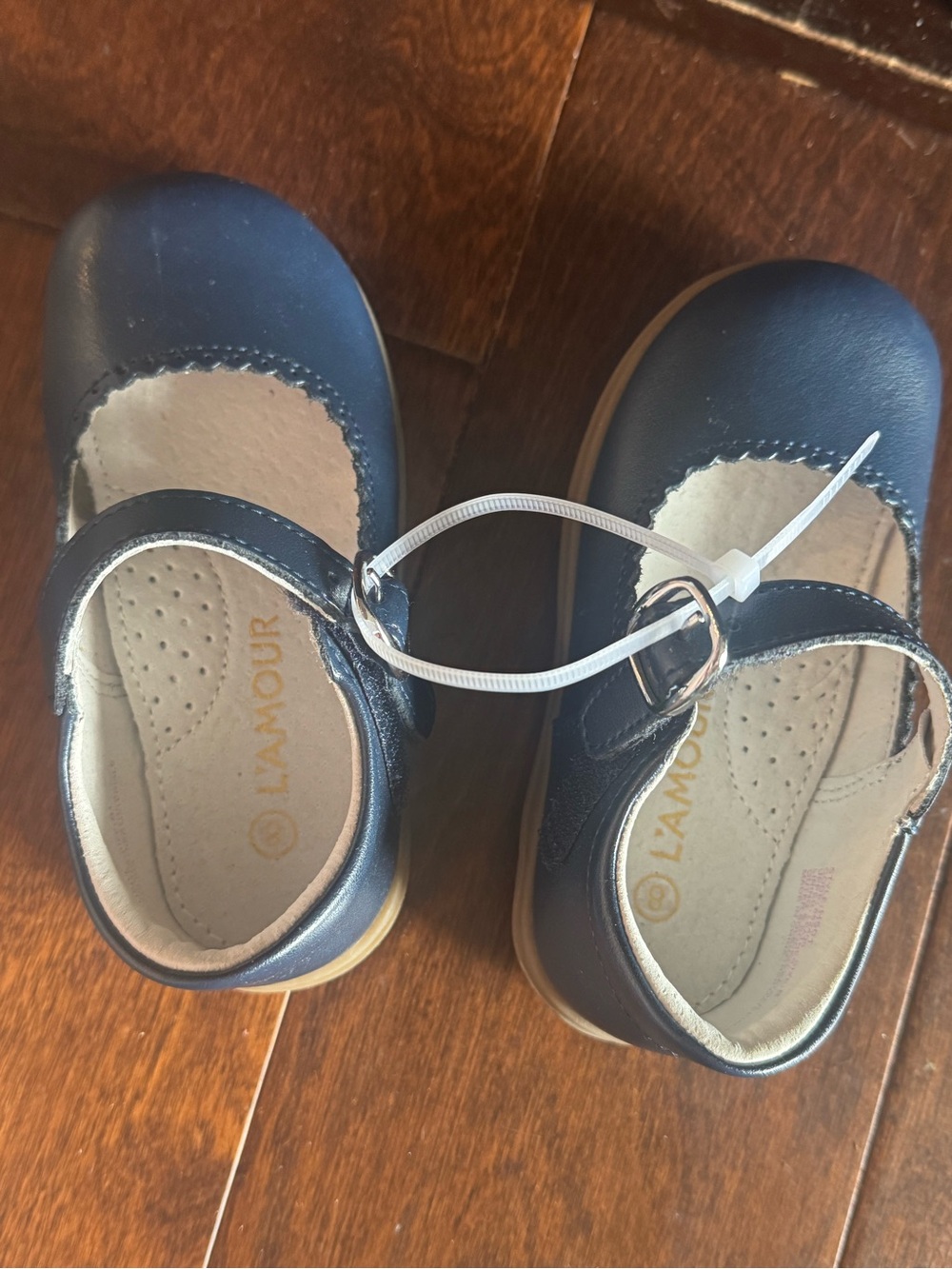 L'Amour Girls' Navy Blue Mary Jane Dress Shoes